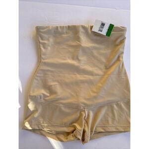Maidenform FL2107 Womens Shapewear Hi-Waist Boyshorts Latte Lift Size Large